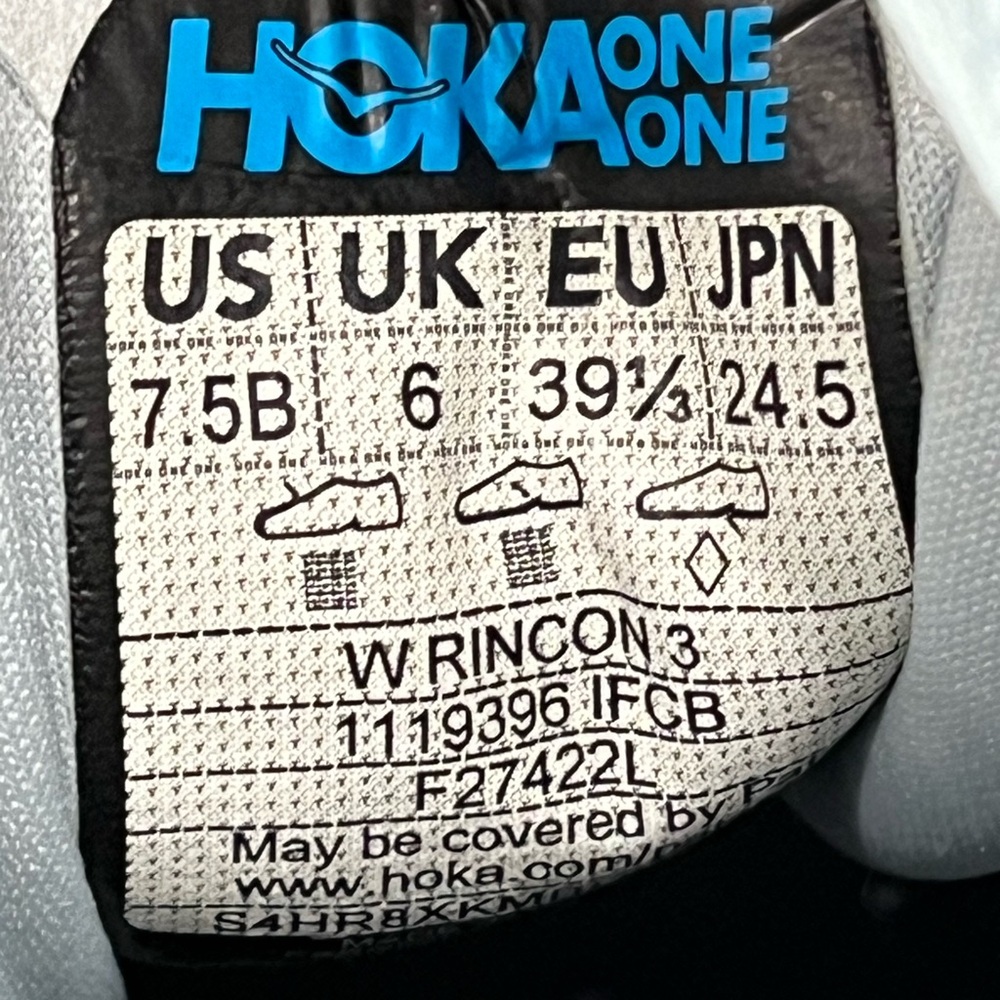 Hoka Rincon 3 Running Shoes. Women’s Size 7.5 Color Ice Flow/ Cloud Blue - Picture 8 of 9